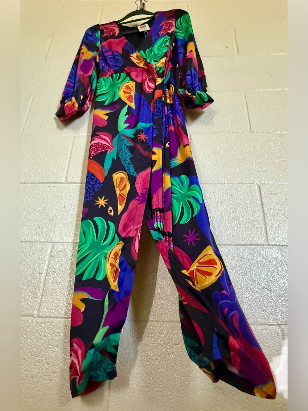 Farm Rio MYSTIC JUNGLE WRAP JUMPER XS Viscose Anthropologie NWT